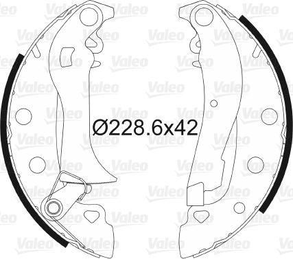 Valeo 562764 - Комплект гальм, барабанний механізм autozip.com.ua