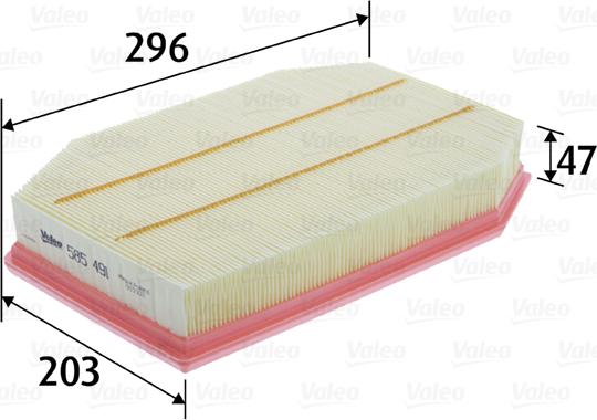 VALEO 585491 - Повітряний фільтр autozip.com.ua