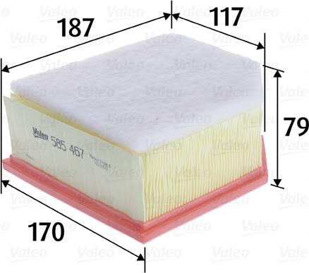 VALEO 585467 - Повітряний фільтр autozip.com.ua