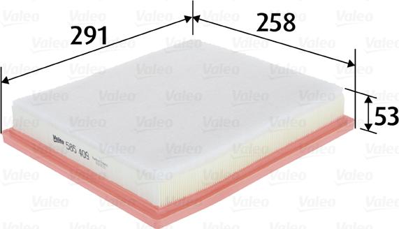 VALEO 585409 - Повітряний фільтр autozip.com.ua