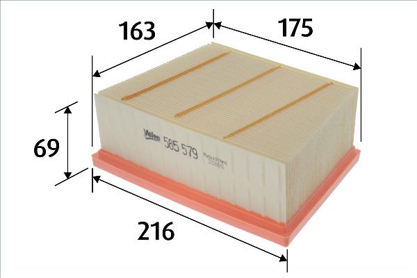 VALEO 585579 - Повітряний фільтр autozip.com.ua