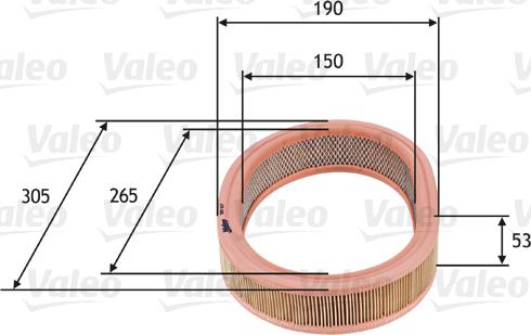 Valeo 585627 - Повітряний фільтр autozip.com.ua