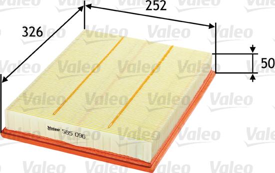 VALEO 585096 - Повітряний фільтр autozip.com.ua