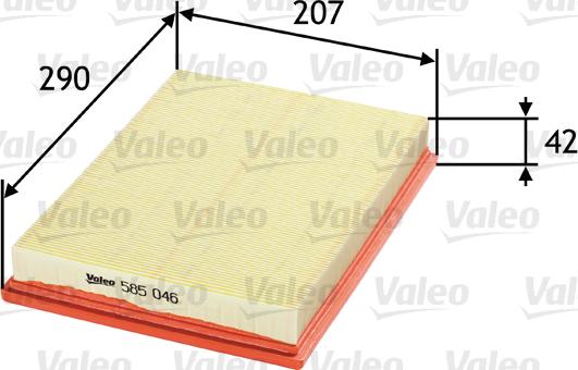 VALEO 585046 - Повітряний фільтр autozip.com.ua