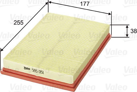 VALEO 585051 - Повітряний фільтр autozip.com.ua