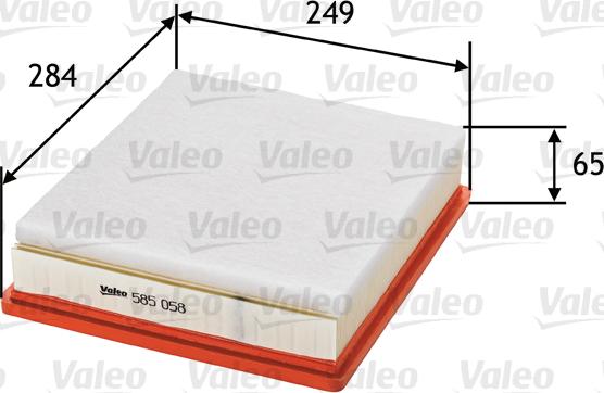 VALEO 585058 - Повітряний фільтр autozip.com.ua