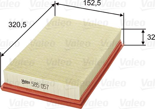 VALEO 585057 - Повітряний фільтр autozip.com.ua