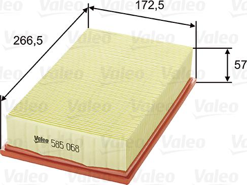 VALEO 585068 - Повітряний фільтр autozip.com.ua