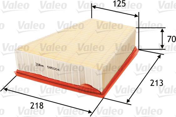 VALEO 585004 - Повітряний фільтр autozip.com.ua