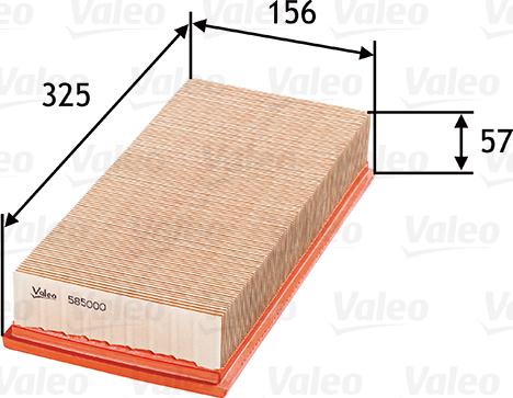 VALEO 585000 - Повітряний фільтр autozip.com.ua