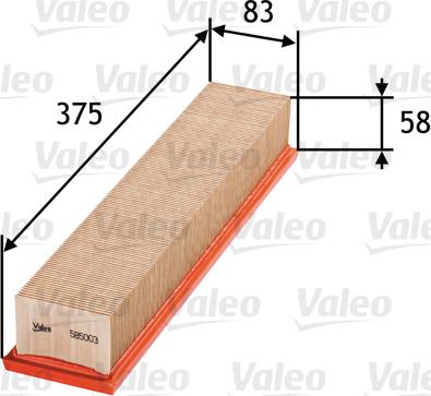 VALEO 585003 - Повітряний фільтр autozip.com.ua