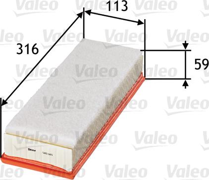 VALEO 585015 - Повітряний фільтр autozip.com.ua