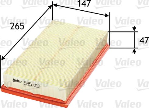 VALEO 585010 - Повітряний фільтр autozip.com.ua