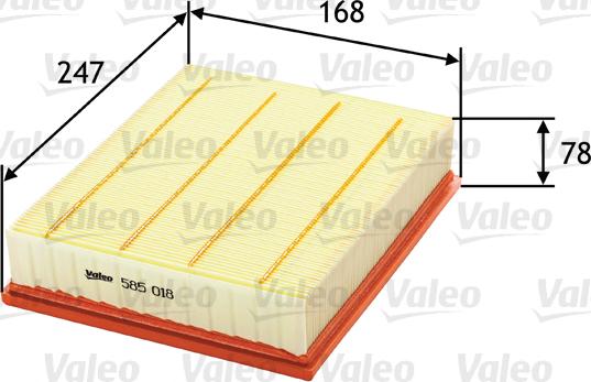 VALEO 585018 - Повітряний фільтр autozip.com.ua