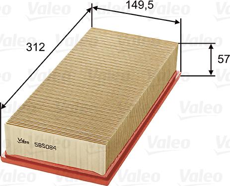 VALEO 585084 - Повітряний фільтр autozip.com.ua