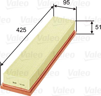 VALEO 585080 - Повітряний фільтр autozip.com.ua