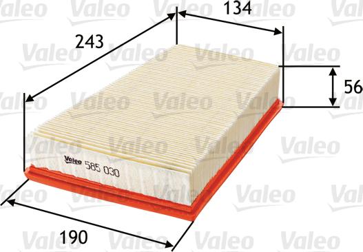 VALEO 585030 - Повітряний фільтр autozip.com.ua