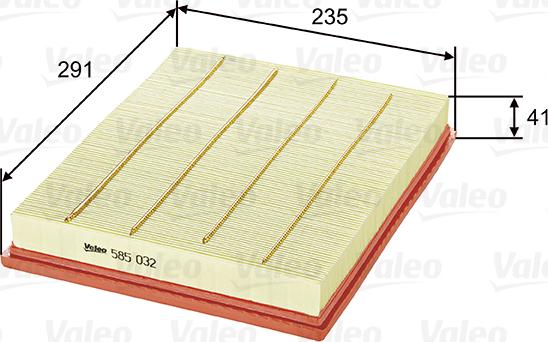 VALEO 585032 - Повітряний фільтр autozip.com.ua