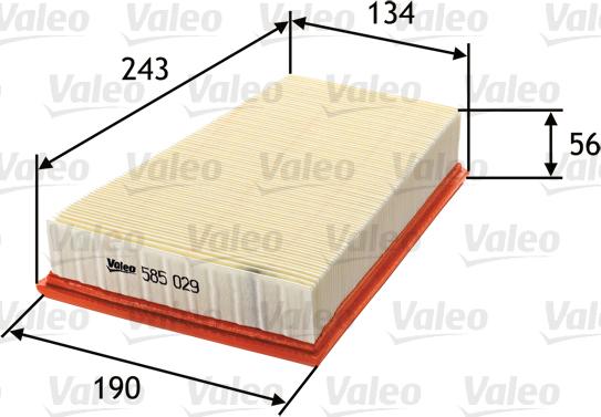 VALEO 585029 - Повітряний фільтр autozip.com.ua