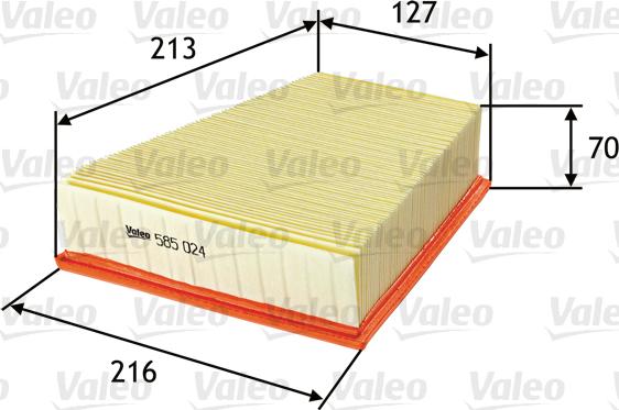 VALEO 585024 - Повітряний фільтр autozip.com.ua