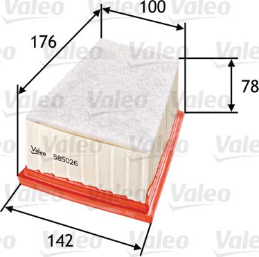VALEO 585026 - Повітряний фільтр autozip.com.ua