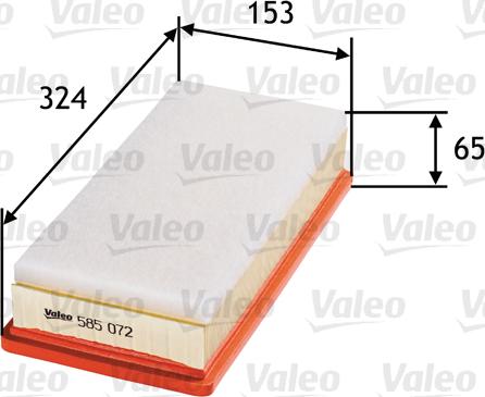 VALEO 585072 - Повітряний фільтр autozip.com.ua