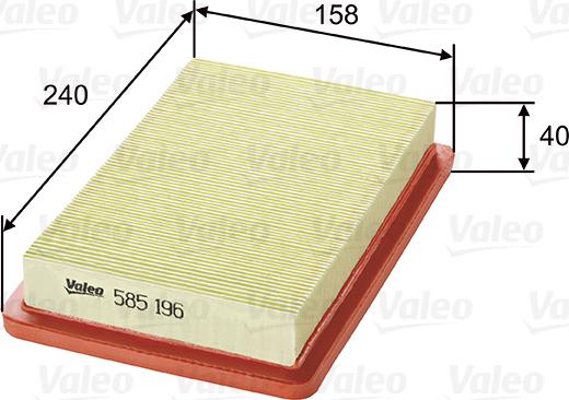 VALEO 585196 - Повітряний фільтр autozip.com.ua