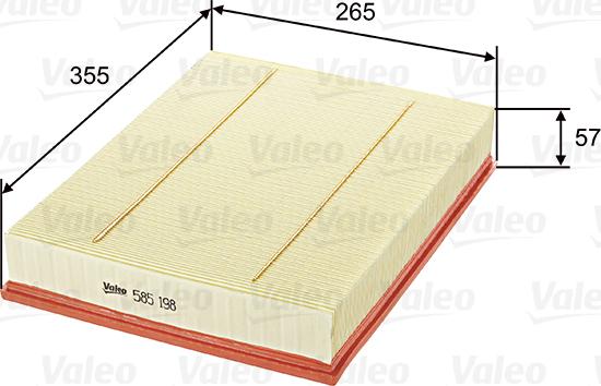 VALEO 585198 - Повітряний фільтр autozip.com.ua