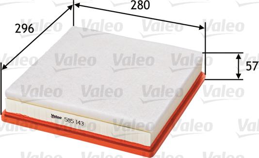 VALEO 585143 - Повітряний фільтр autozip.com.ua