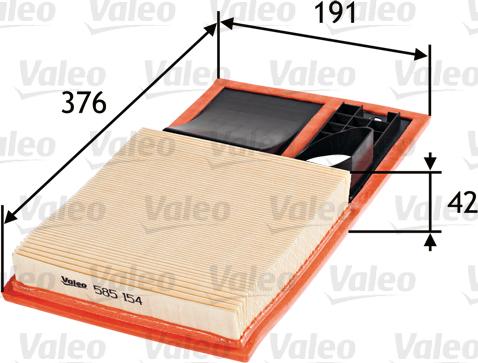 VALEO 585154 - Повітряний фільтр autozip.com.ua