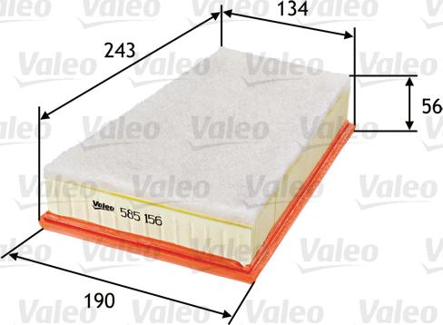 VALEO 585156 - Повітряний фільтр autozip.com.ua