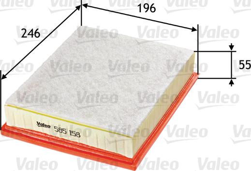 VALEO 585158 - Повітряний фільтр autozip.com.ua