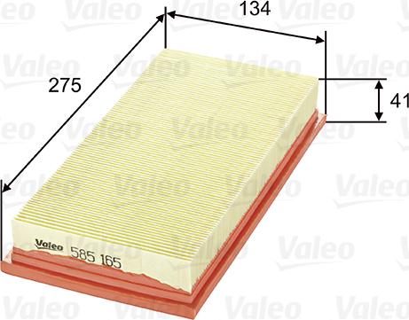 VALEO 585165 - Повітряний фільтр autozip.com.ua