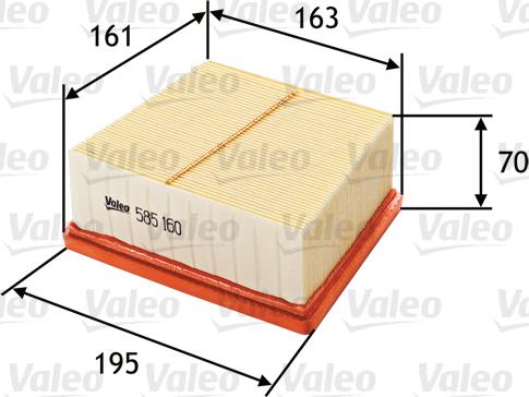 VALEO 585160 - Повітряний фільтр autozip.com.ua