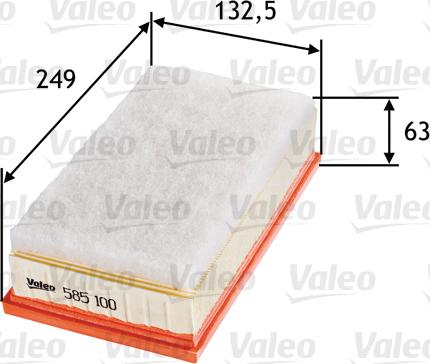 VALEO 585100 - Повітряний фільтр autozip.com.ua