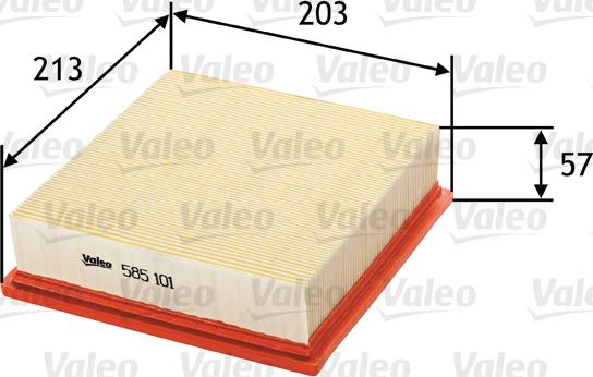 VALEO 585101 - Повітряний фільтр autozip.com.ua