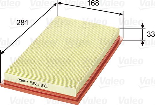 VALEO 585103 - Повітряний фільтр autozip.com.ua