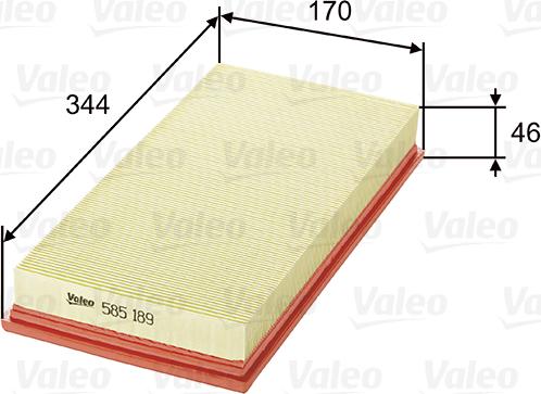 VALEO 585189 - Повітряний фільтр autozip.com.ua