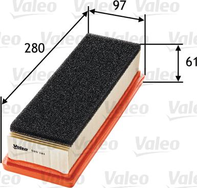 VALEO 585181 - Повітряний фільтр autozip.com.ua