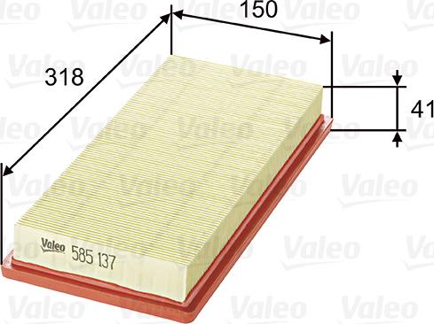 VALEO 585137 - Повітряний фільтр autozip.com.ua
