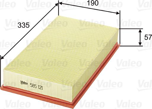 VALEO 585121 - Повітряний фільтр autozip.com.ua