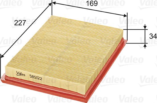 VALEO 585122 - Повітряний фільтр autozip.com.ua