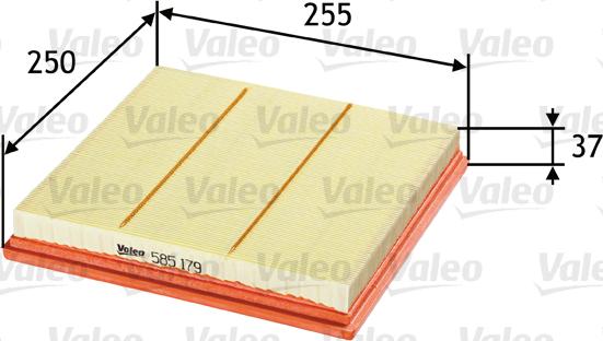 VALEO 585179 - Повітряний фільтр autozip.com.ua