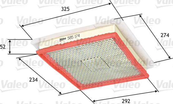 VALEO 585174 - Повітряний фільтр autozip.com.ua