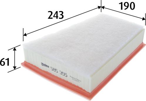 VALEO 585355 - Повітряний фільтр autozip.com.ua