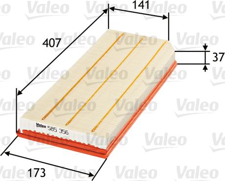 VALEO 585356 - Повітряний фільтр autozip.com.ua