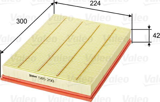 VALEO 585290 - Повітряний фільтр autozip.com.ua