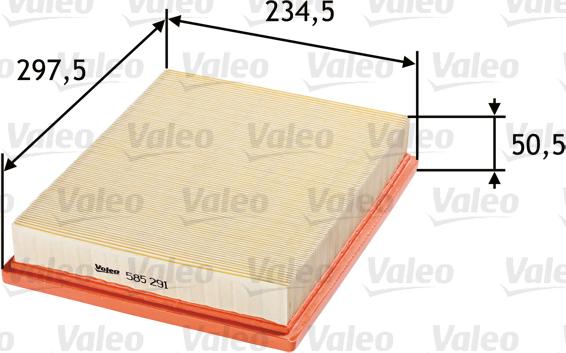 VALEO 585291 - Повітряний фільтр autozip.com.ua