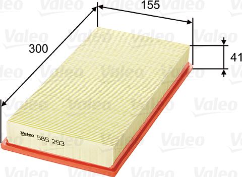VALEO 585293 - Повітряний фільтр autozip.com.ua