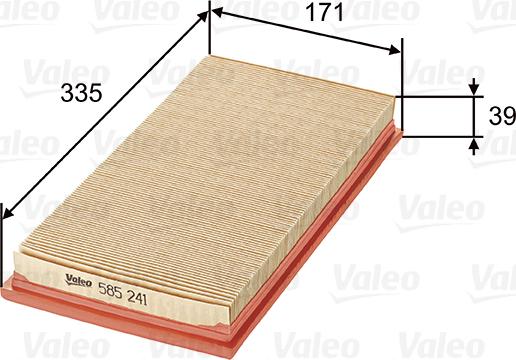 VALEO 585241 - Повітряний фільтр autozip.com.ua